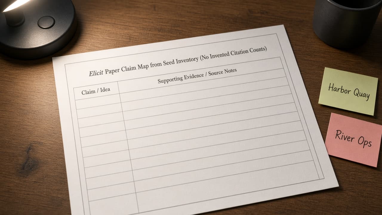 Elicit Paper Claim Map from Seed Inventory (No Invented Citation Counts)