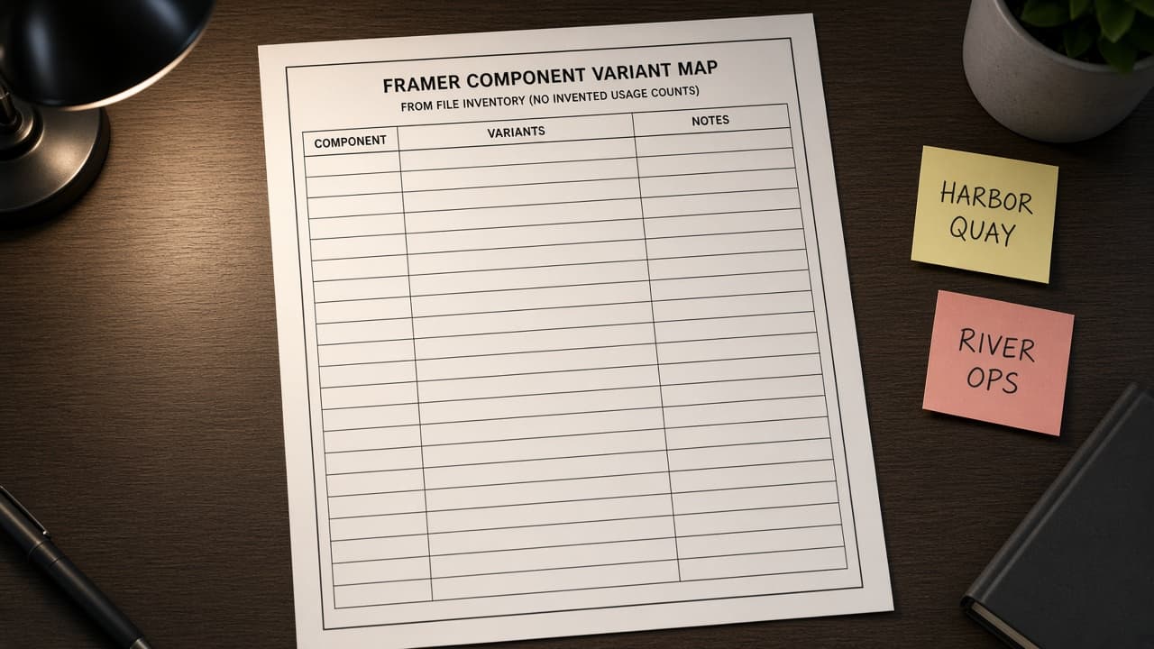 Framer Component Variant Map from File Inventory (No Invented Usage Counts)