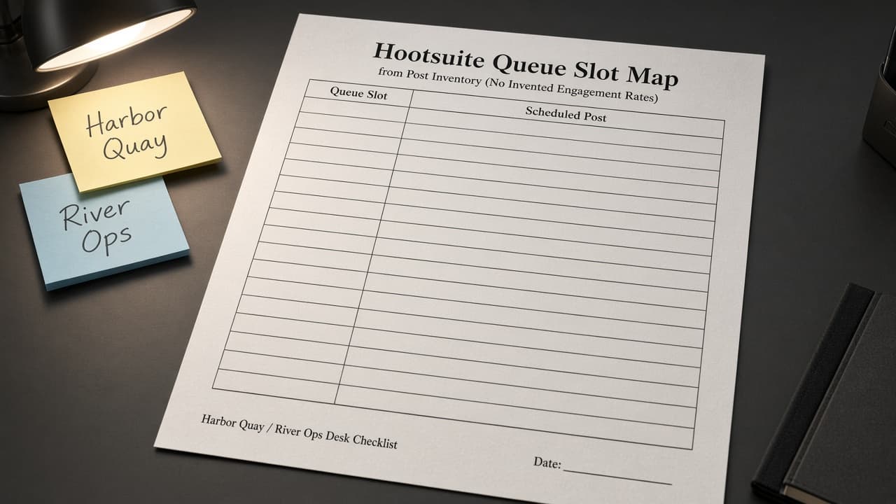 Hootsuite Queue Slot Map from Post Inventory (No Invented Engagement Rates)