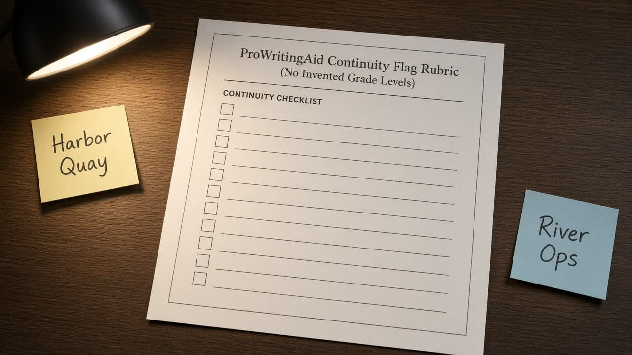 ProWritingAid Continuity Flag Rubric (No Invented Grade Levels)