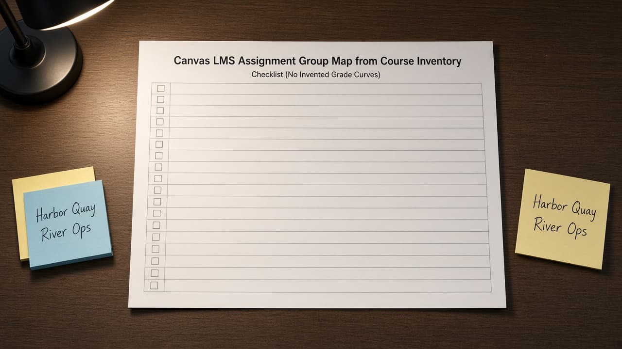 Canvas LMS Assignment Group Map from Course Inventory (No Invented Grade Curves)