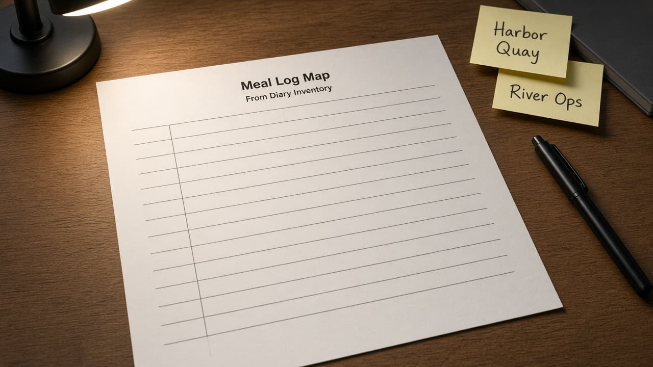 MyFitnessPal Meal Log Map from Diary Inventory (No Invented Macro Scores)