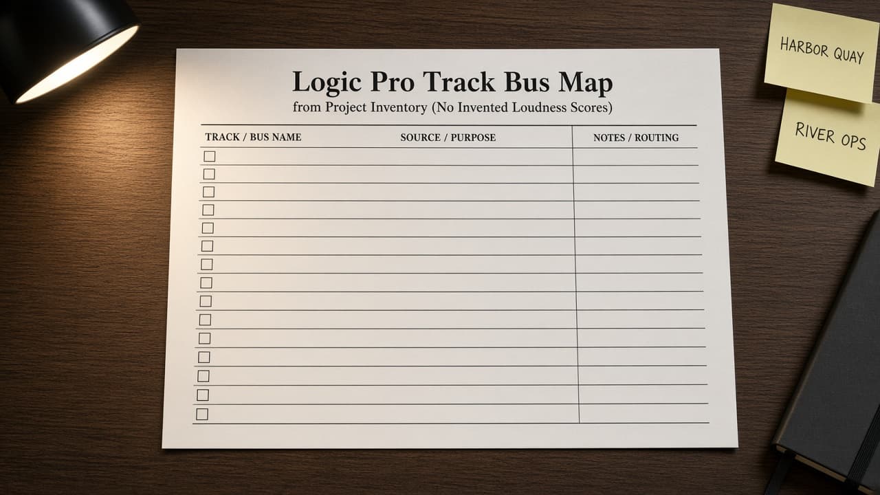 Logic Pro Track Bus Map from Project Inventory (No Invented Loudness Scores)