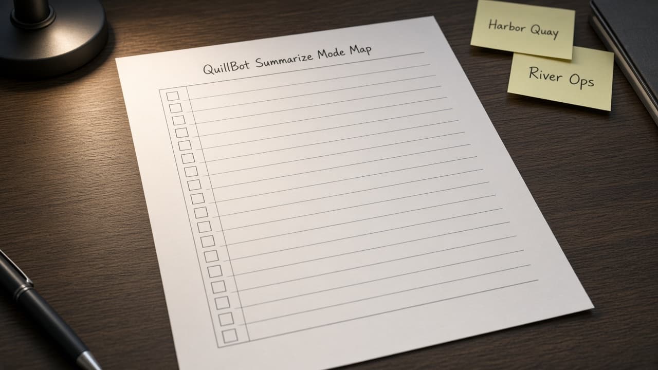 QuillBot Summarize Mode Map from Draft Inventory (No Invented Compression Scores)