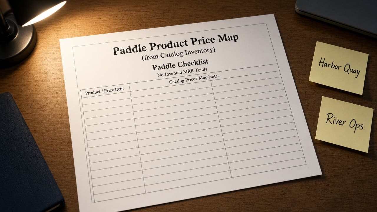 Paddle Product Price Map from Catalog Inventory (No Invented MRR Totals)