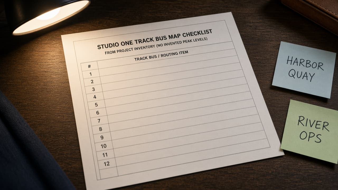 Studio One Track Bus Map from Project Inventory (No Invented Peak Levels)