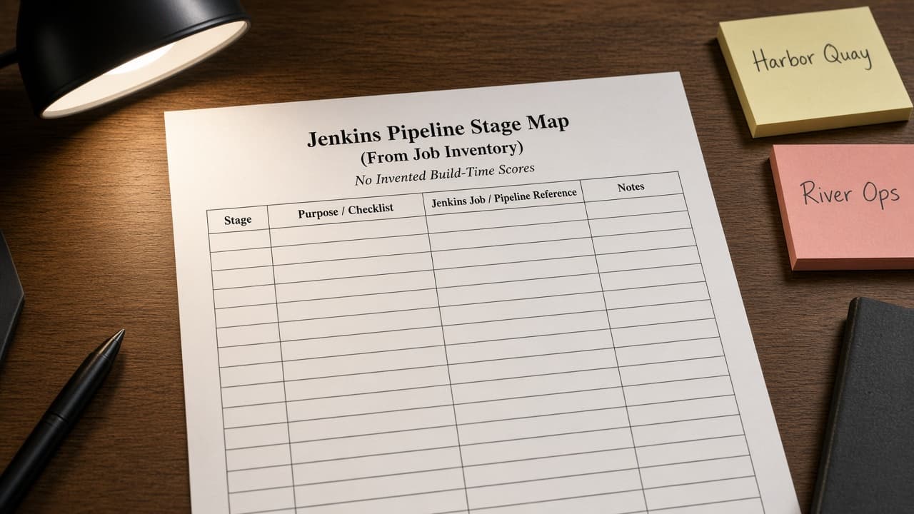 Jenkins Pipeline Stage Map from Job Inventory (No Invented Build-Time Scores)