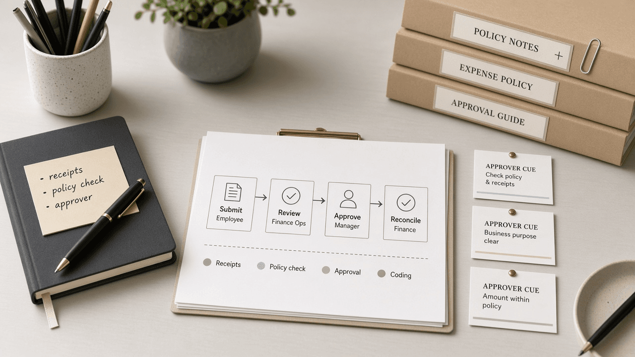 Spendesk Expense Report Route Checklist from Policy Notes (No Invented Reimbursement Totals)