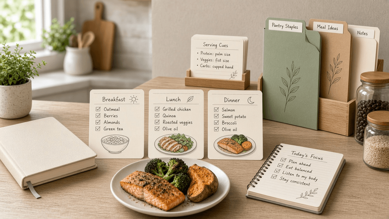 MyFitnessPal Meal Food Diary Block Checklist from Pantry Notes (No Invented Calorie Totals)