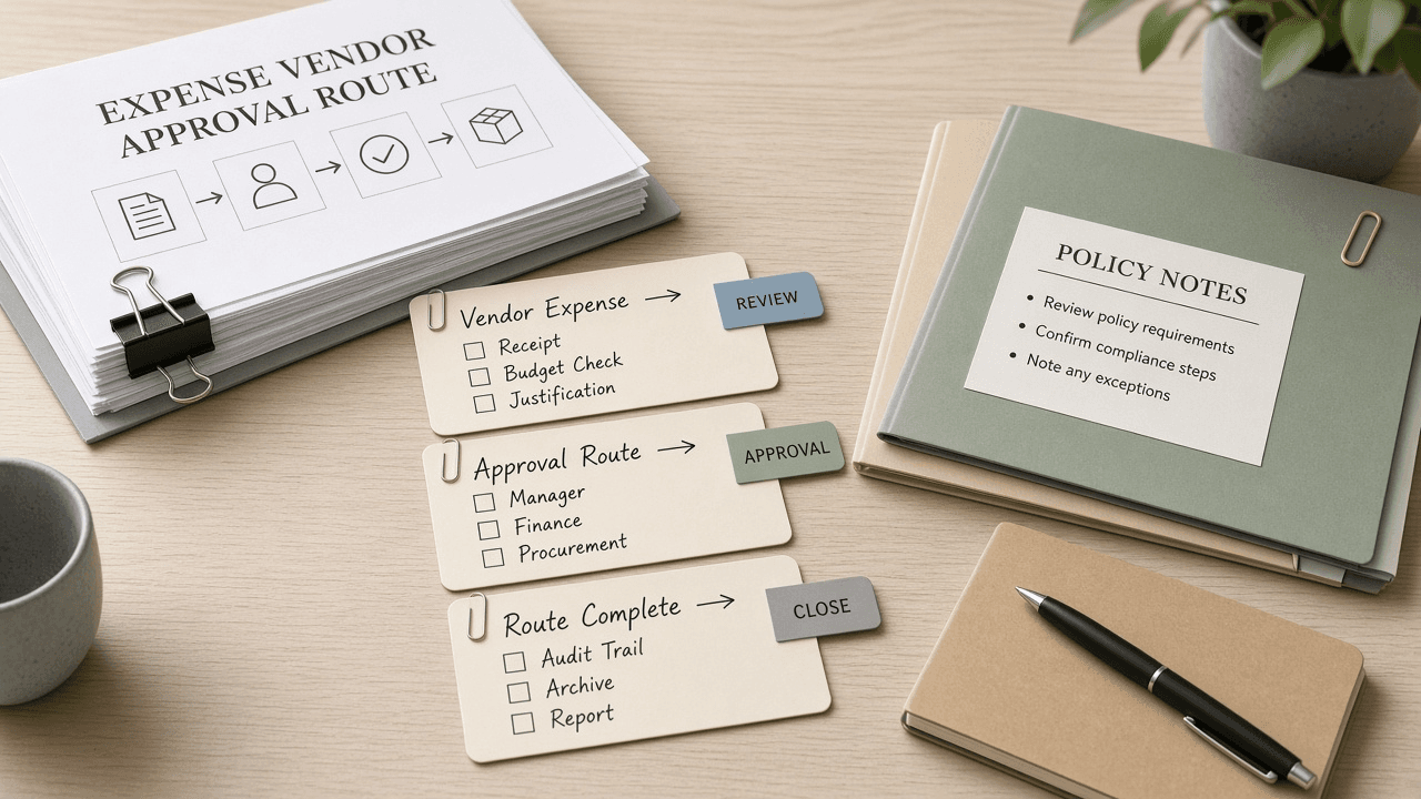 Ramp Expense Vendor Approval Route Checklist from Policy Notes (No Invented Reimbursement Totals)