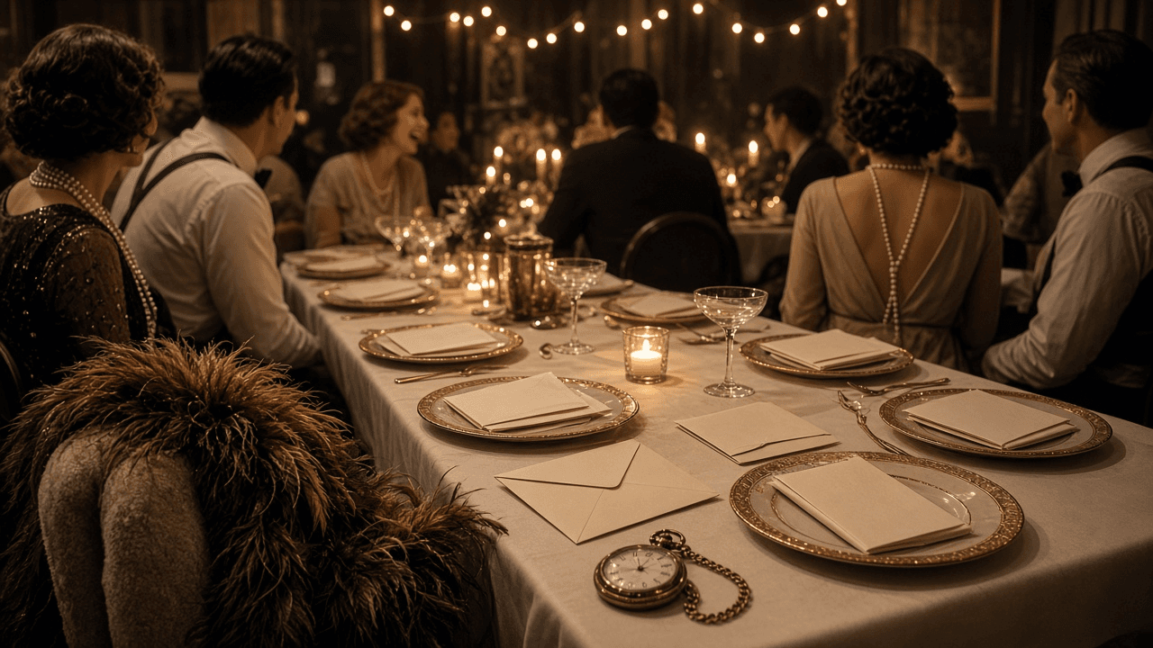 Murder Mystery Dinner Party Game Writer: Victim Backstory, Character Packets with Public Bios and Secrets, Clue Cards Timed to Dinner Courses, a Fair Play Solution Chain, Red Herrings with Innocent Explanations, and a Host Script