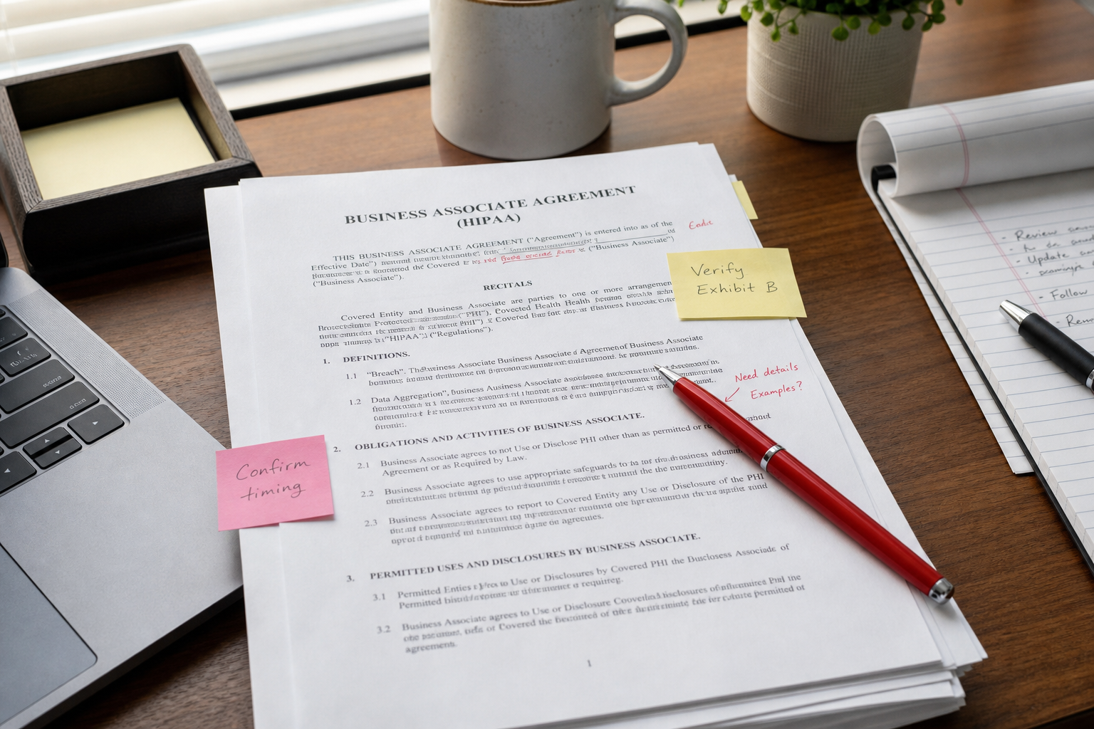 HIPAA BAA Redline Notes from Clause Pack (Not Legal Advice) - Result