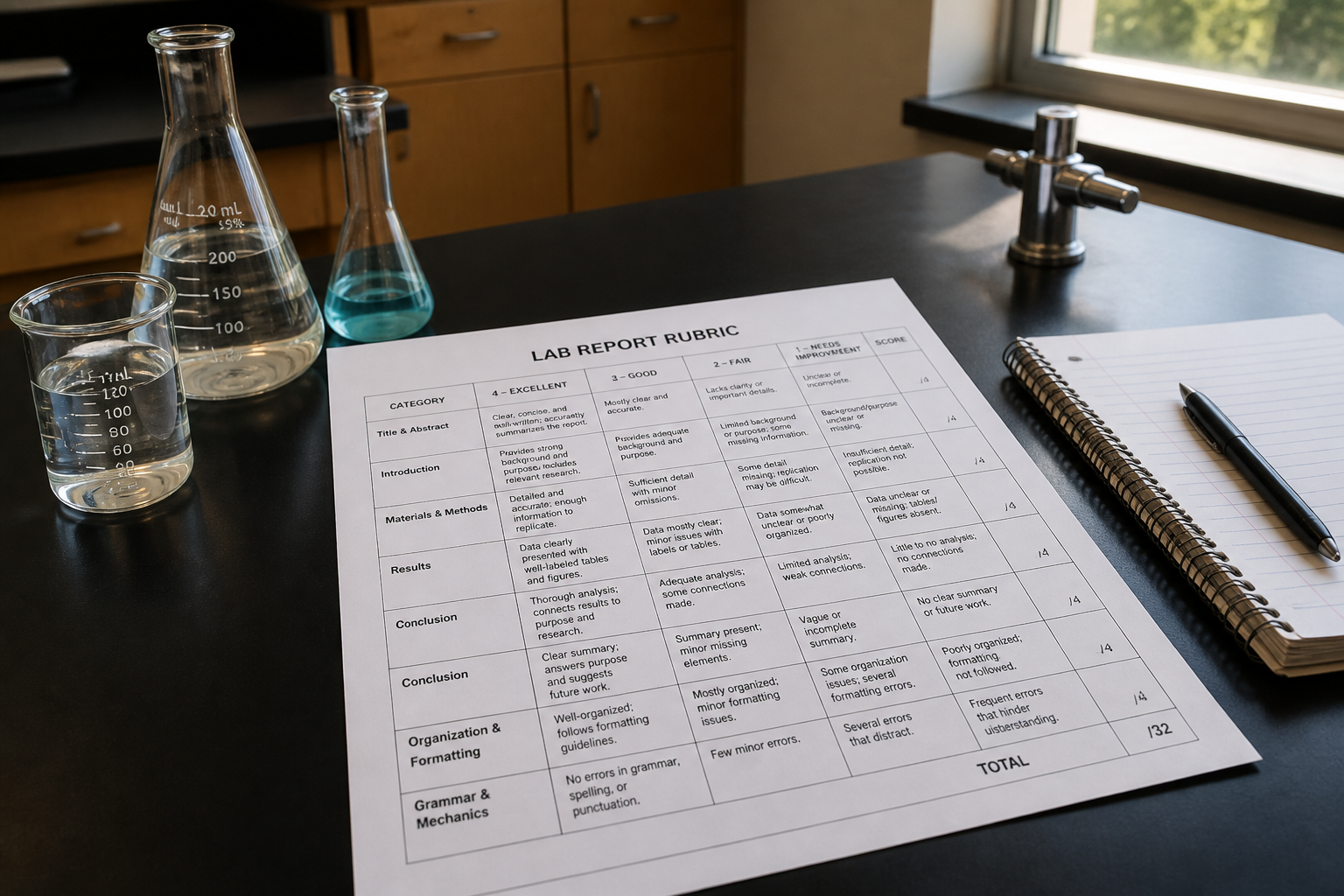 How to Use Lab Report Rubric from Learning Outcomes (No Invented Scores)