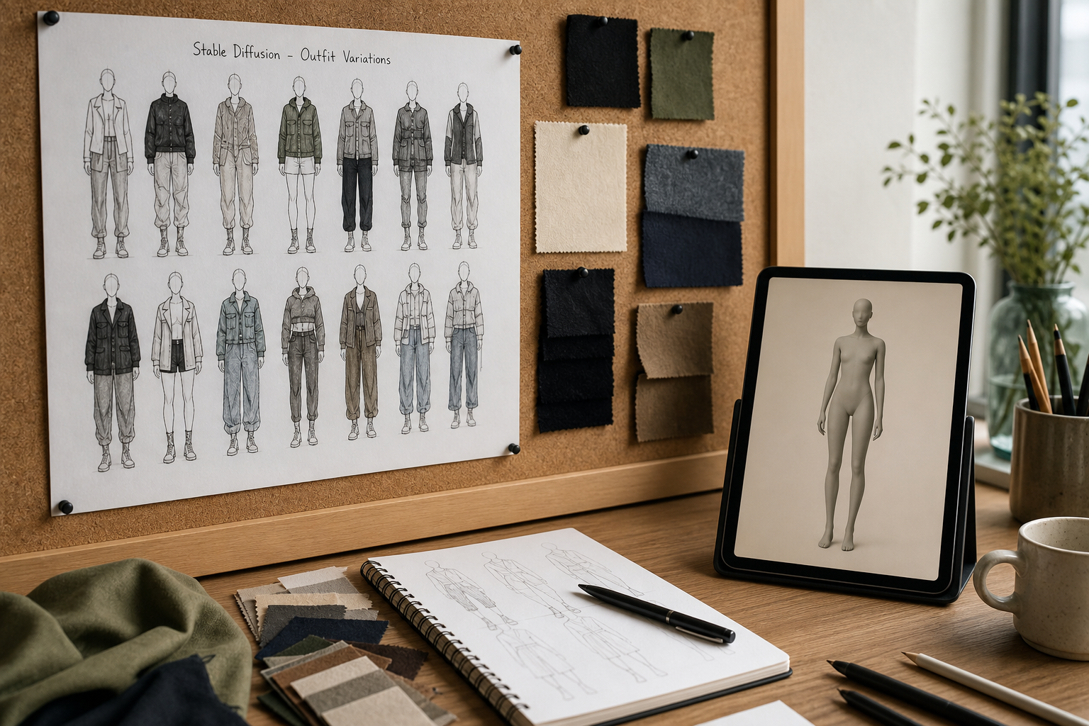 Stable Diffusion Outfit Variation Sheet from Wardrobe Notes (No Celebs or Logos) - Result