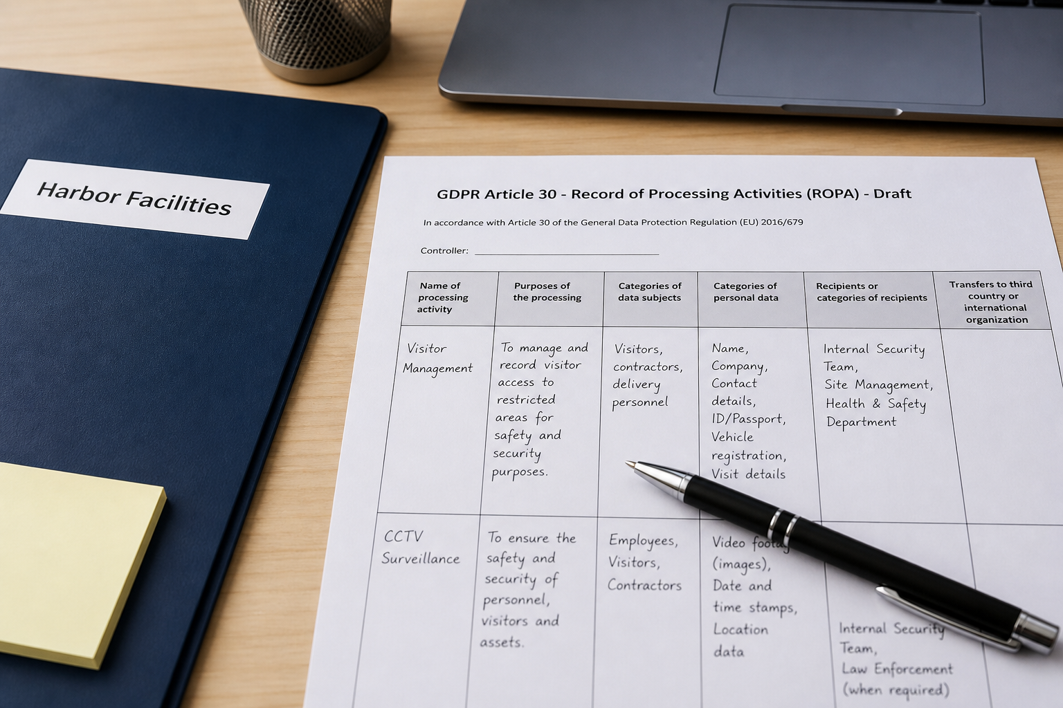 How to Use GDPR Article 30 ROPA Row Draft from Processing Activity Notes (Not Legal Advice)