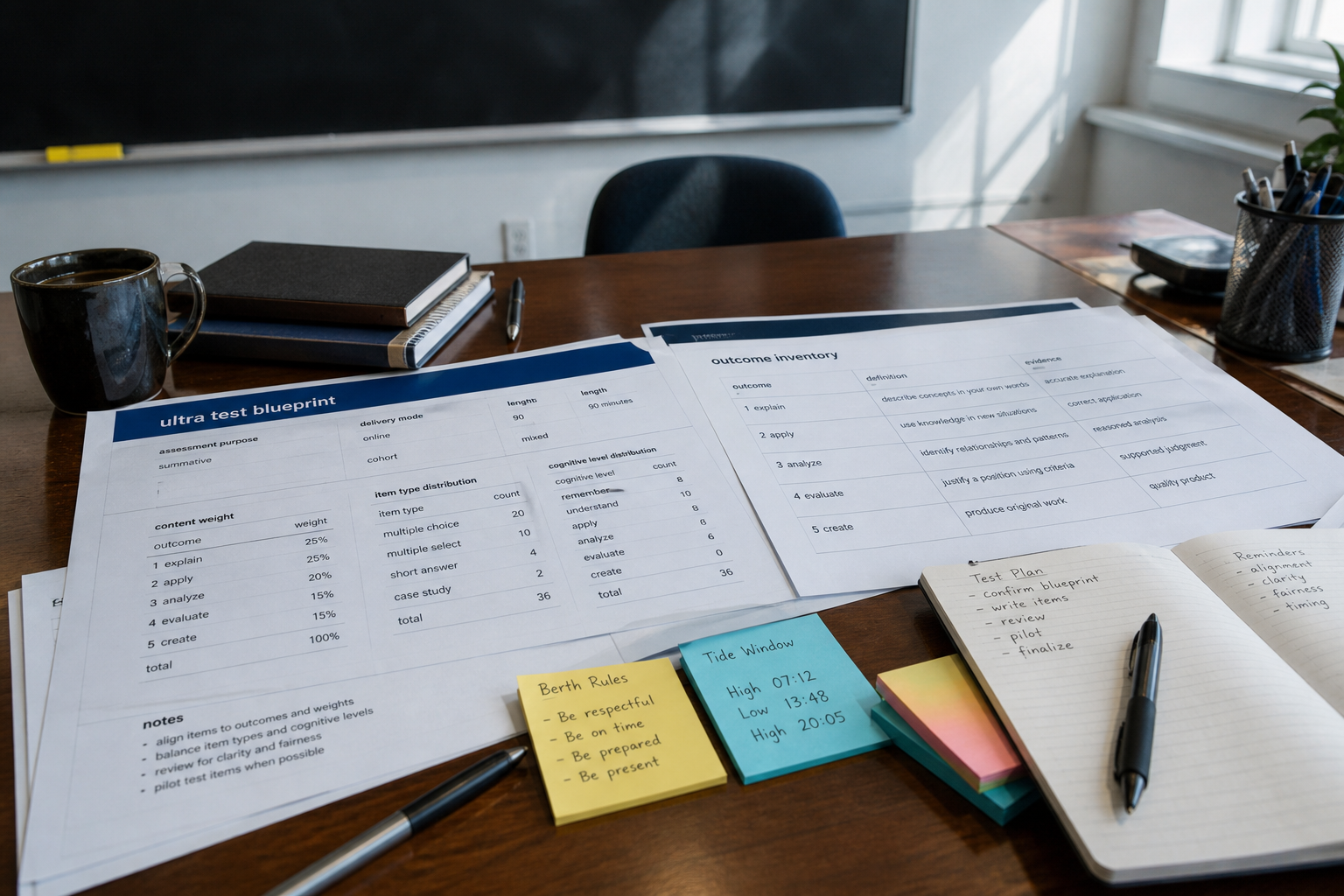 Blackboard Ultra Test Blueprint from Outcome Inventory (No Invented Grades) - Result
