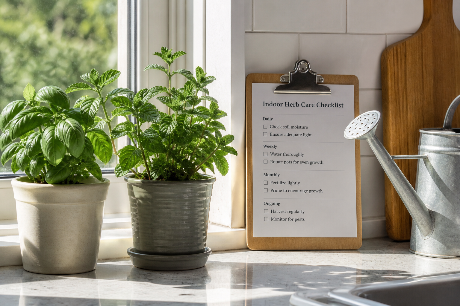 Indoor Herb Care Checklist from Plant Inventory (Not Medical Advice) - Result