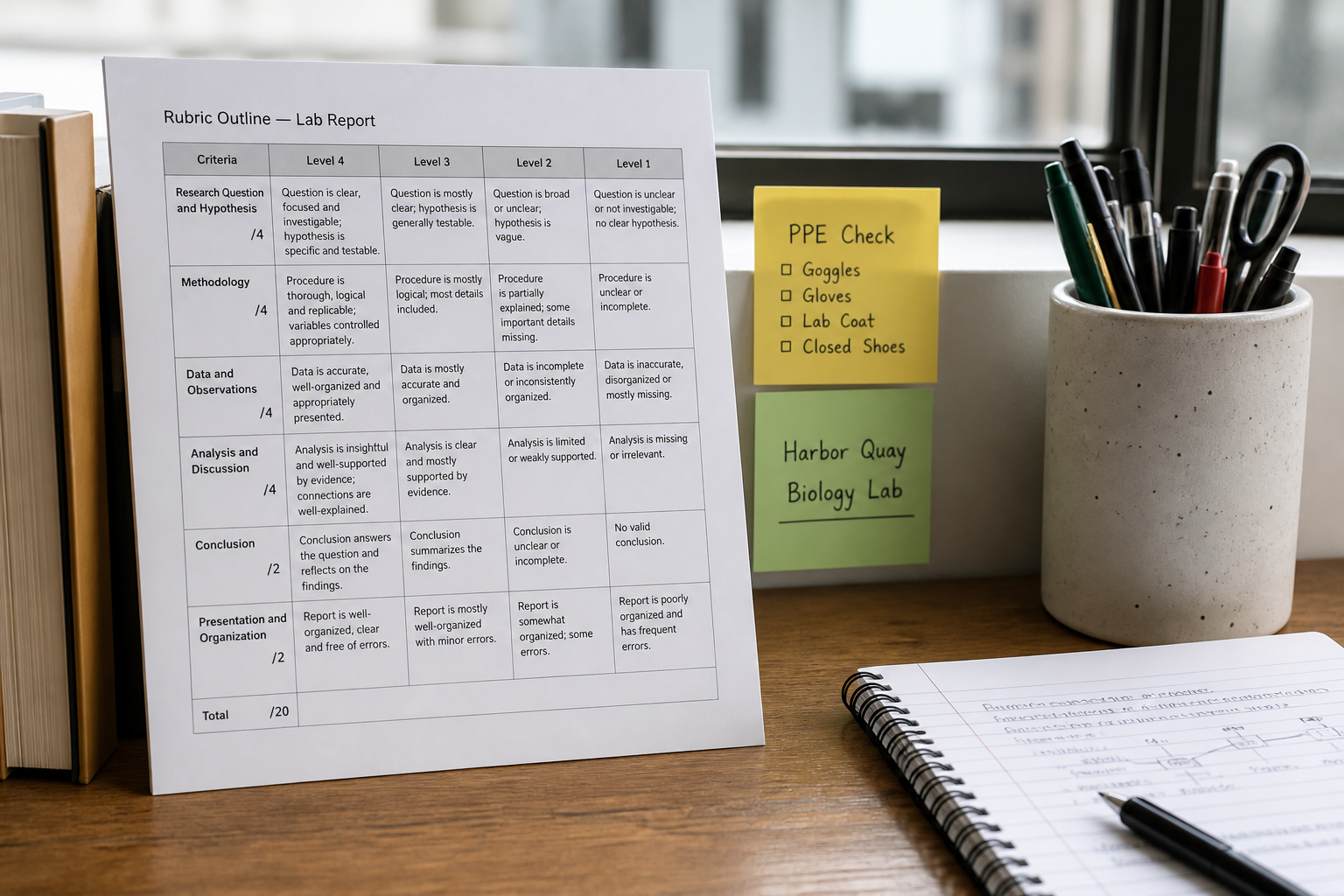 Google Classroom Rubric Outline from Outcome Inventory (No Invented Scores) - Result