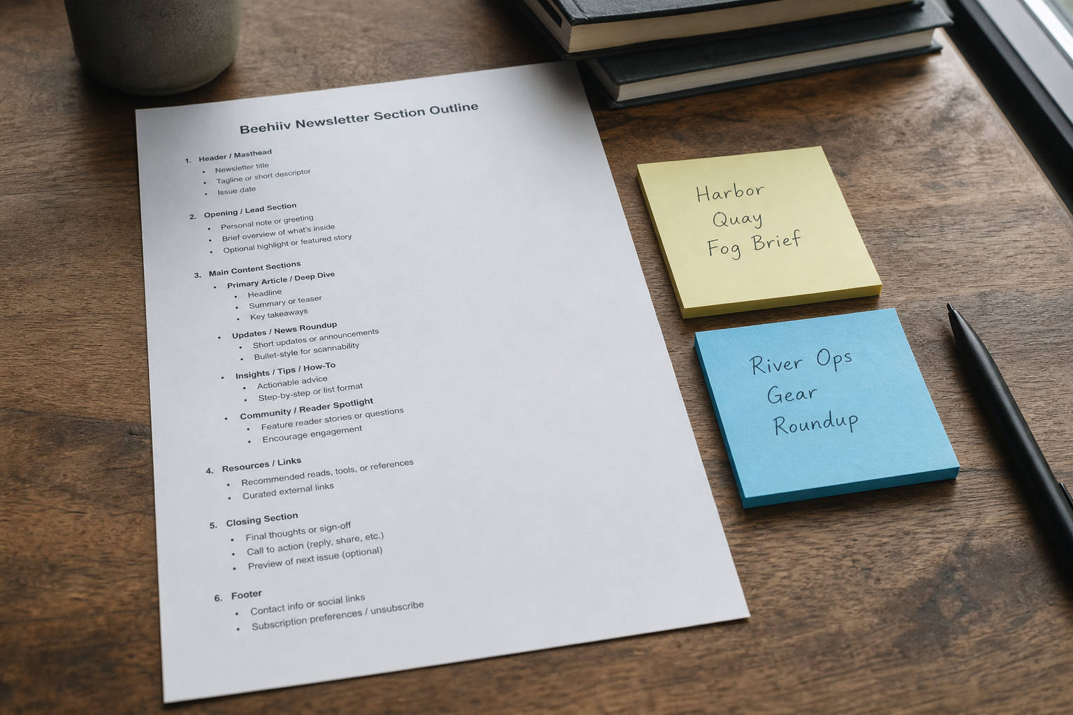 Beehiiv Newsletter Section Outline from Draft Inventory (No Invented Open Rates) - Result