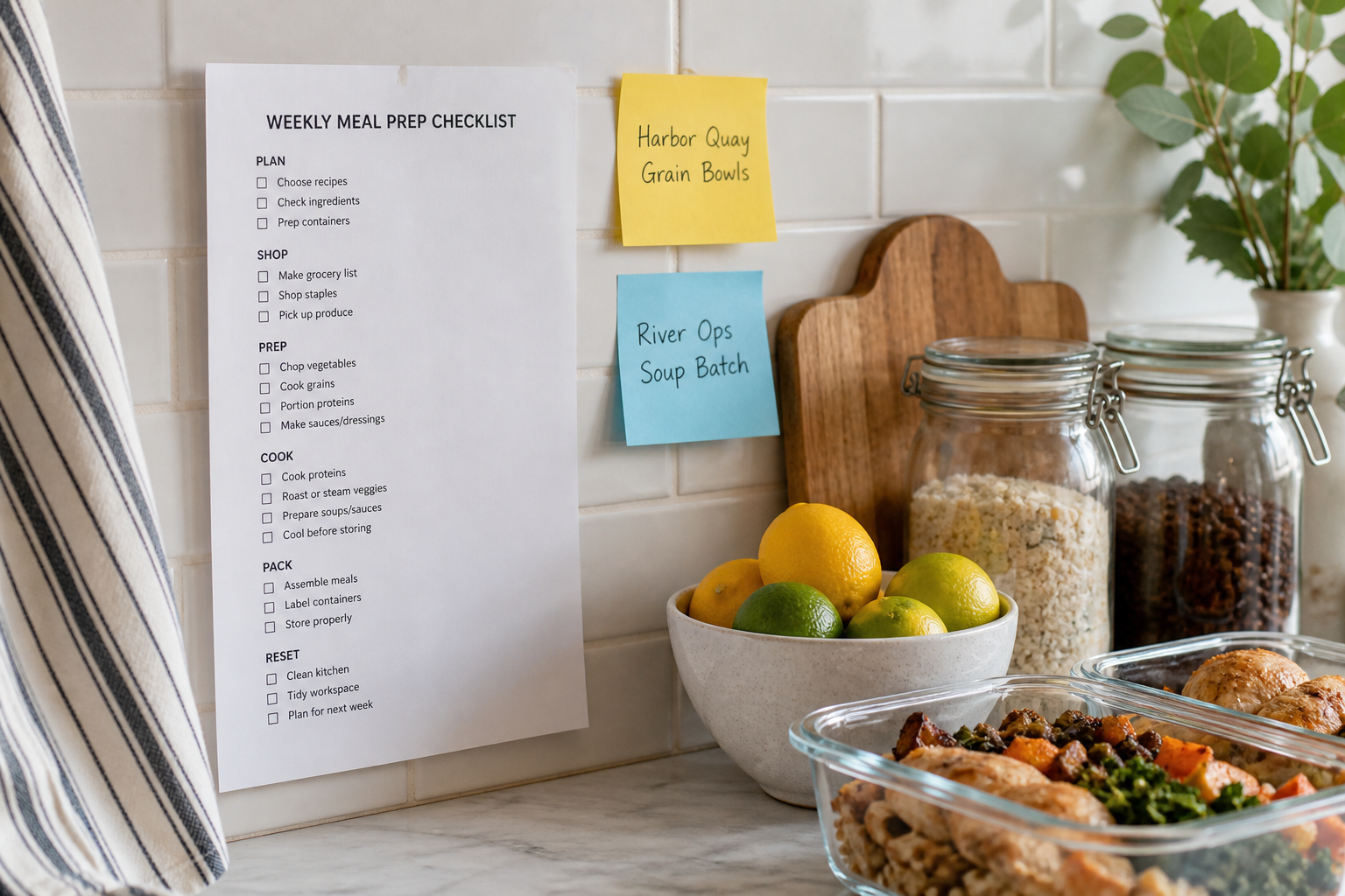 How to Use Meal Prep Weekly Checklist from Pantry Inventory (Not Nutrition Advice)