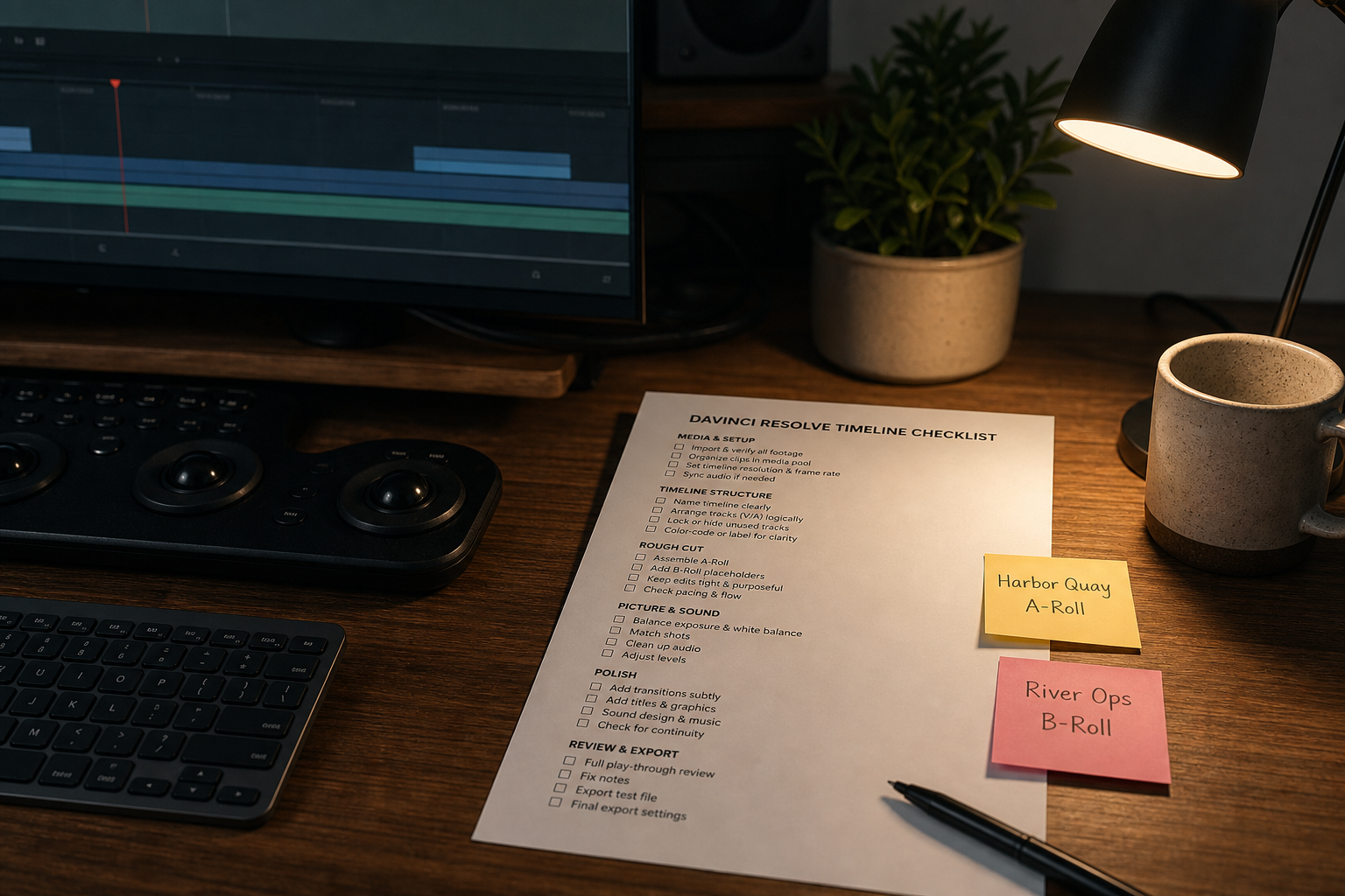 DaVinci Resolve Timeline Checklist from Project Inventory (No Invented Plugins) - Result