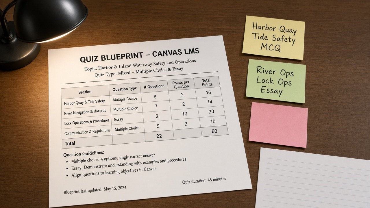 How to Use Canvas LMS Quiz Blueprint from Question-Bank Inventory (No Invented Scores)