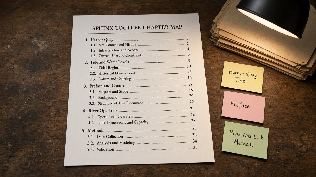 Sphinx toctree Chapter Map from Docs Inventory (No Invented Word Counts) - Result