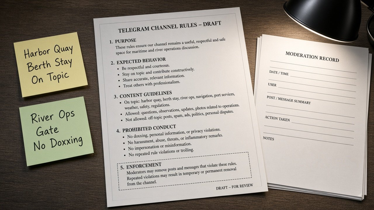 How to Use Telegram Channel Rules Draft from Moderation Notes (Not Legal Advice)