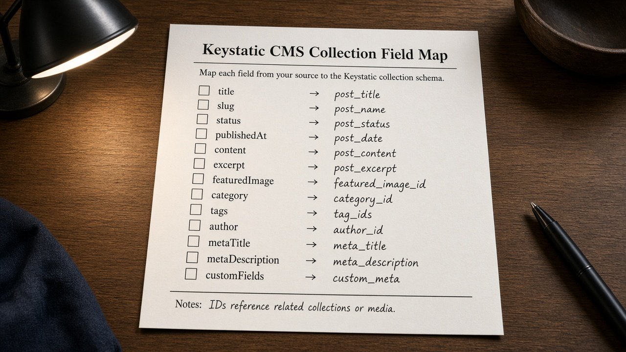 Keystatic Collection Field Map from Content Inventory (No Invented Word Counts) - Result