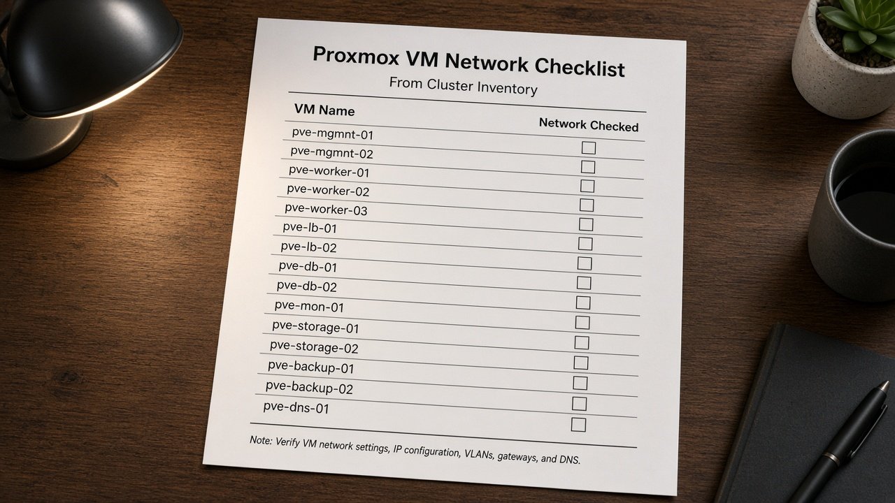 How to Use Proxmox VM Network Checklist from Cluster Inventory (No Invented MAC Addresses)