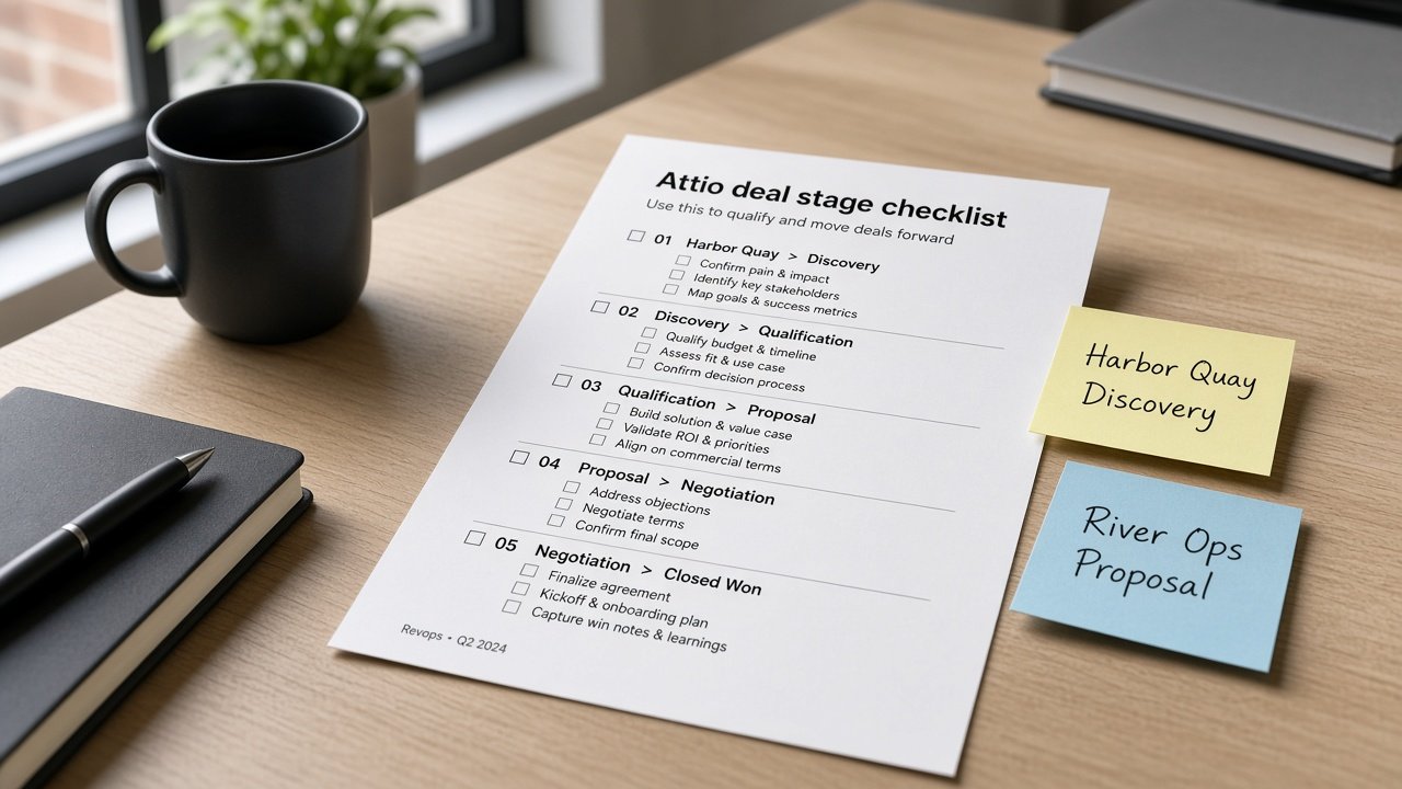 Attio Deal Stage Checklist from Pipeline Inventory (No Invented Close Rates) with example still - Result