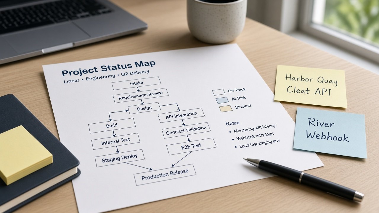 Linear Project Status Map from Workspace Inventory (No Invented Cycle Velocities) with example still - Result