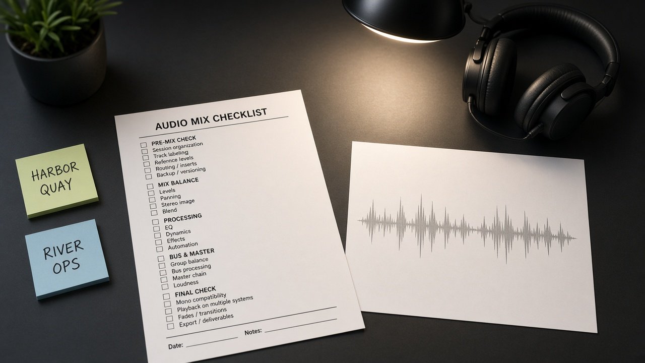 How to Use: DaVinci Resolve Fairlight Mix Checklist from Audio Inventory (No Invented LUFS Values)