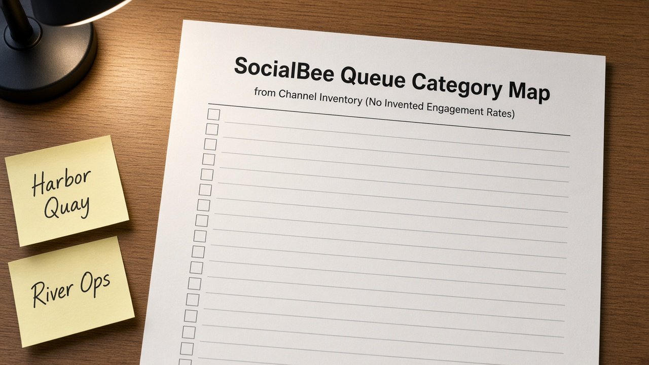 How to Use: SocialBee Queue Category Map from Channel Inventory (No Invented Engagement Rates)