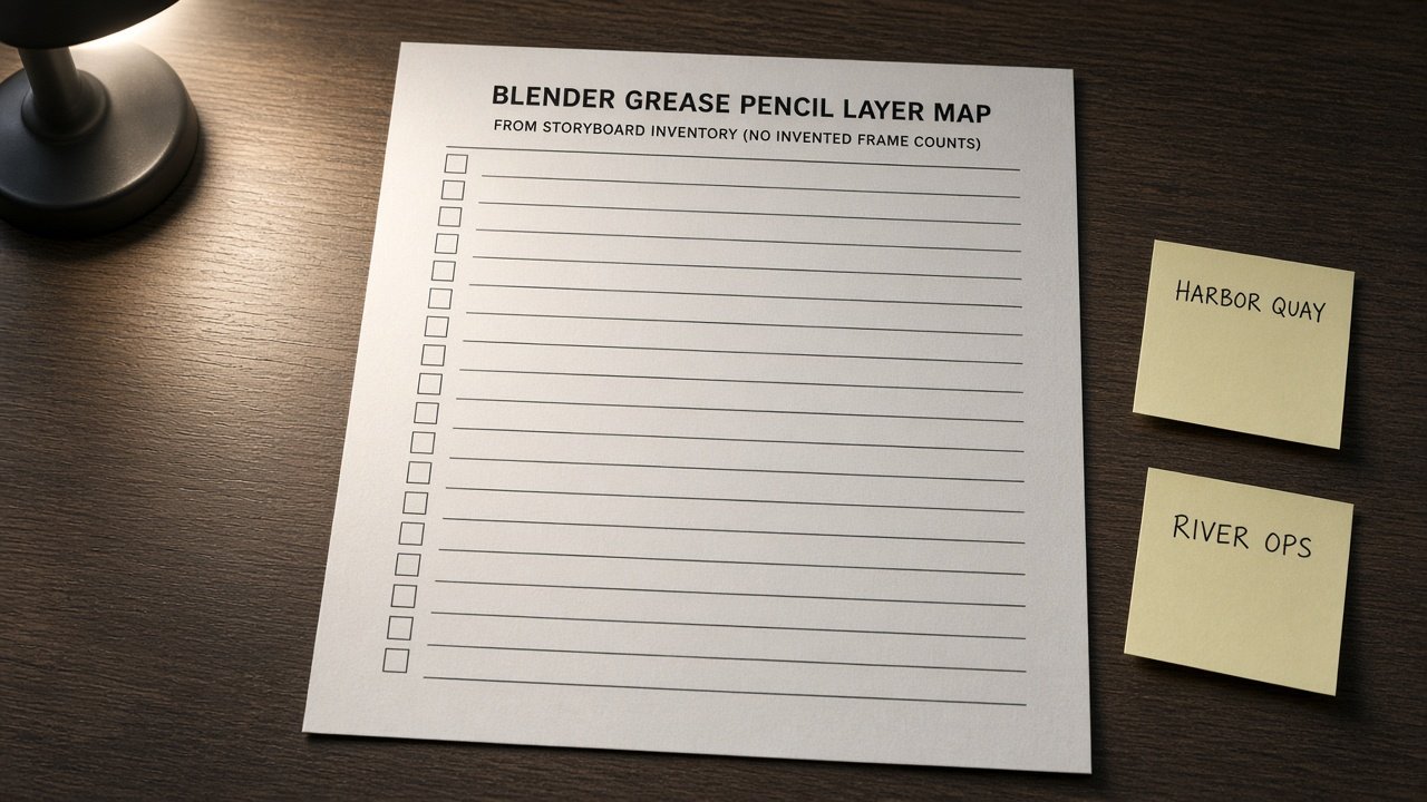 How to Use: Blender Grease Pencil Layer Map from Storyboard Inventory (No Invented Frame Counts)