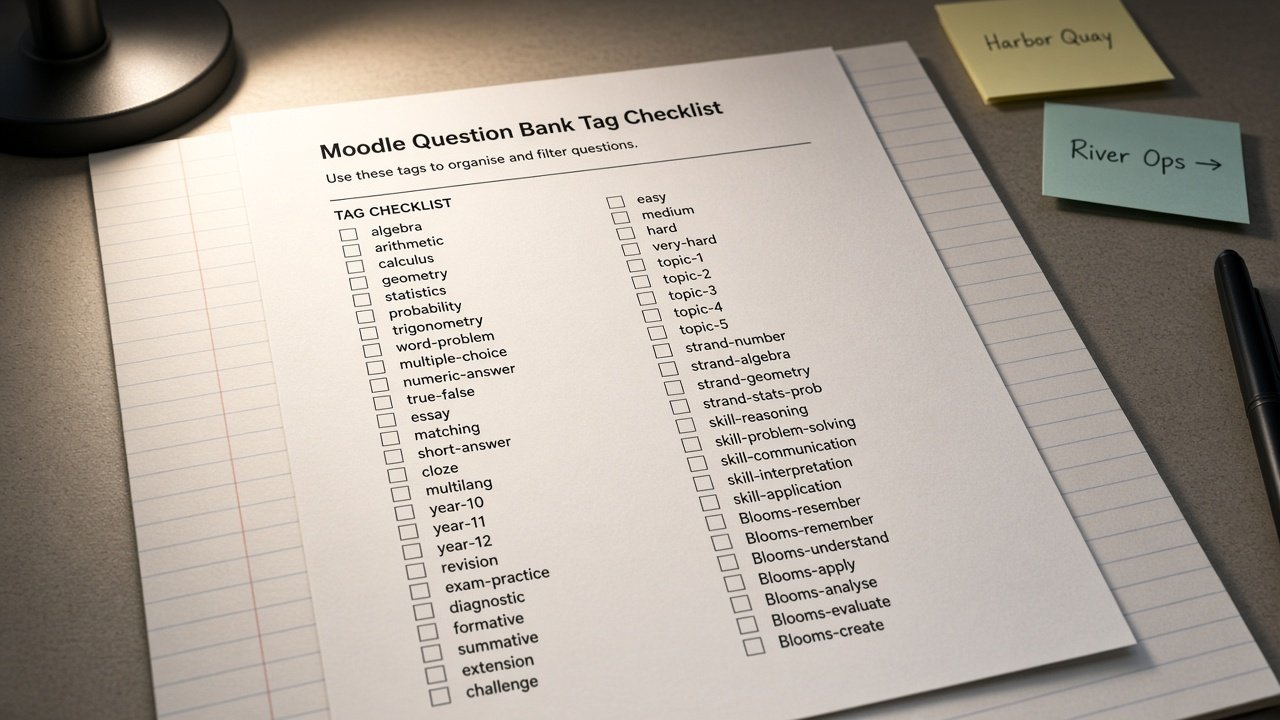 Moodle Question Bank Tag Map from Bank Inventory (No Invented Score Curves) - Result