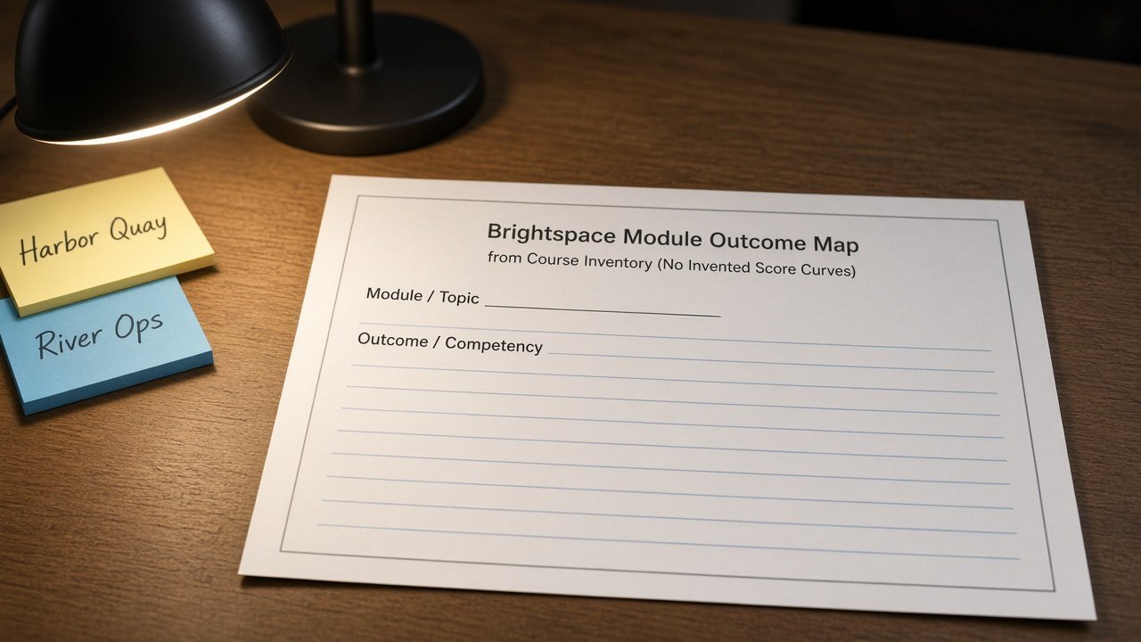 Brightspace Module Outcome Map from Course Inventory (No Invented Score Curves) - Result