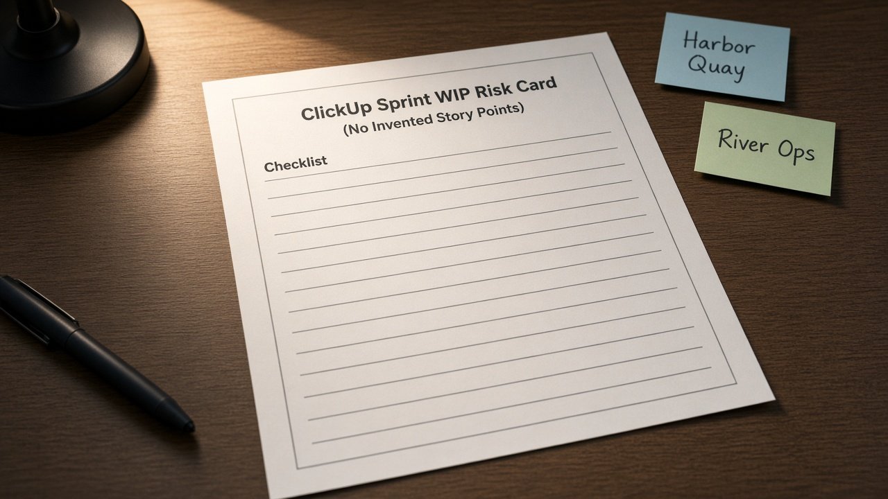 ClickUp Sprint WIP Risk Card (No Invented Story Points) - Result