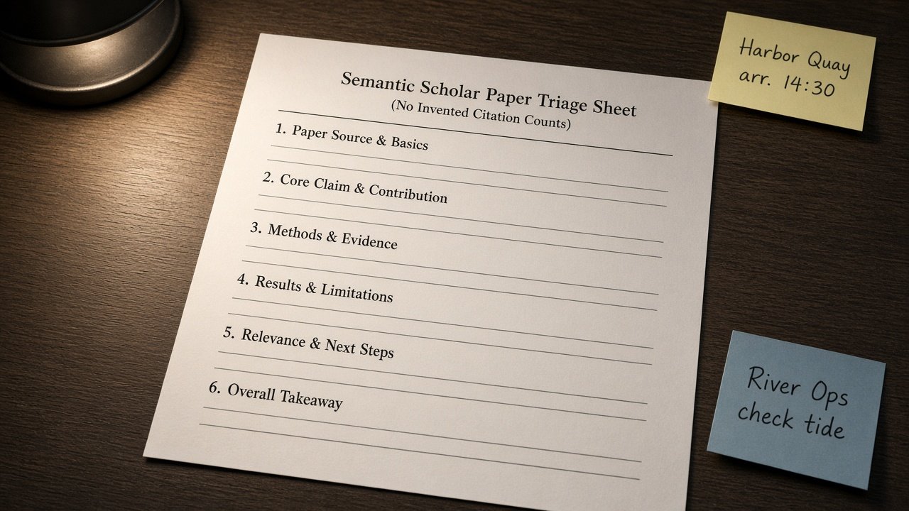 How to Use: Semantic Scholar Paper Triage Sheet (No Invented Citation Counts)