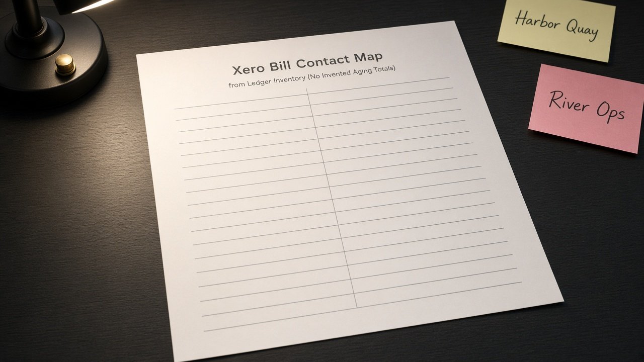 How to Use: Xero Bill Contact Map from Ledger Inventory (No Invented Aging Totals)