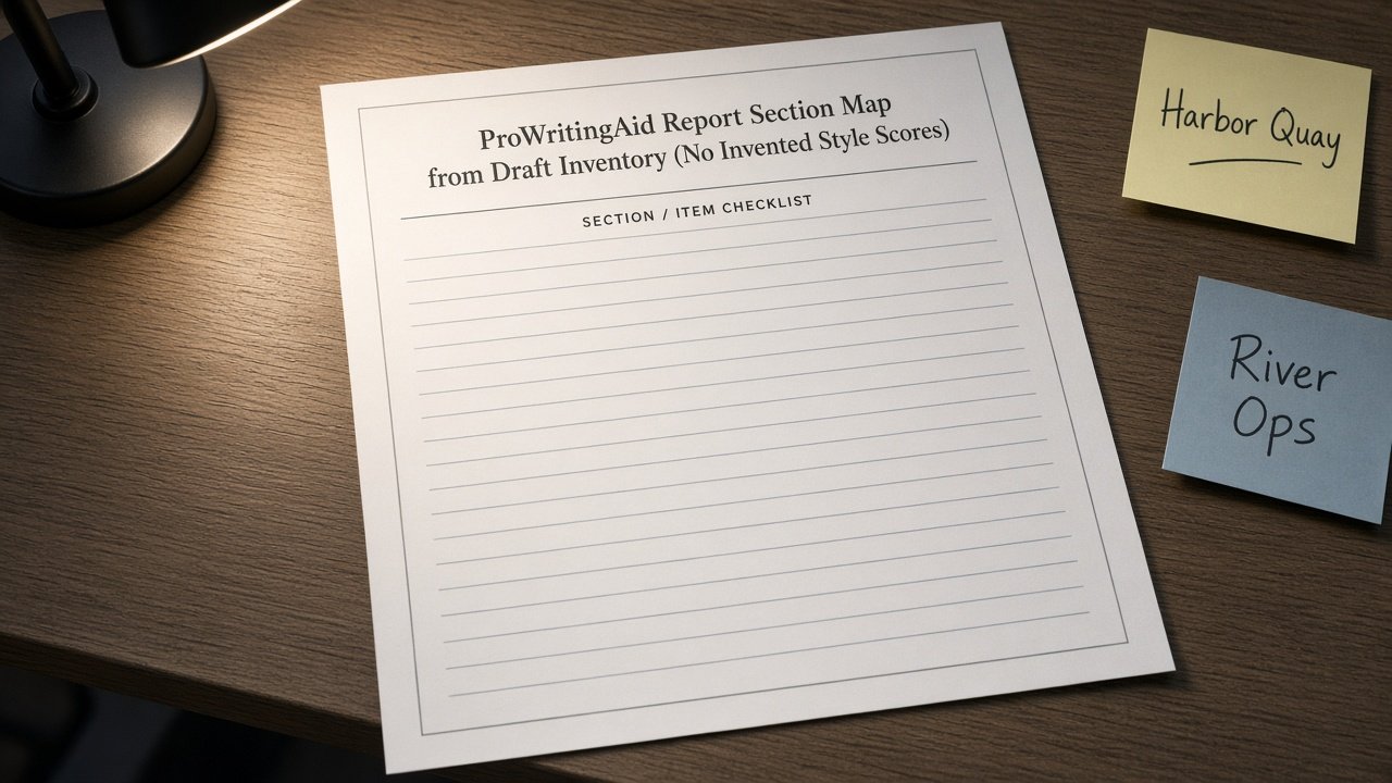 ProWritingAid Report Section Map from Draft Inventory (No Invented Style Scores) - Result