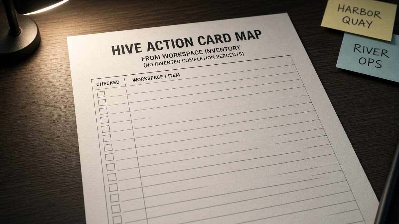 Hive Action Card Map from Workspace Inventory (No Invented Completion Percents) - Result