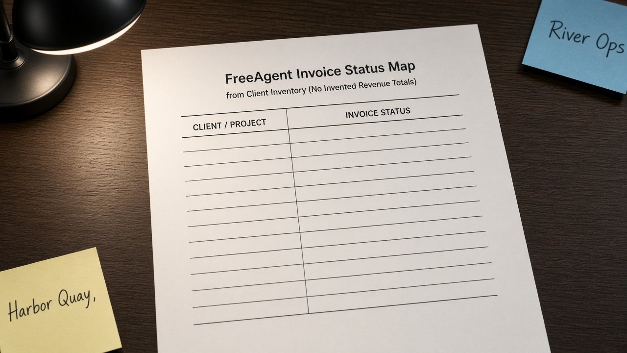 How to Use: FreeAgent Invoice Status Map from Client Inventory (No Invented Revenue Totals)