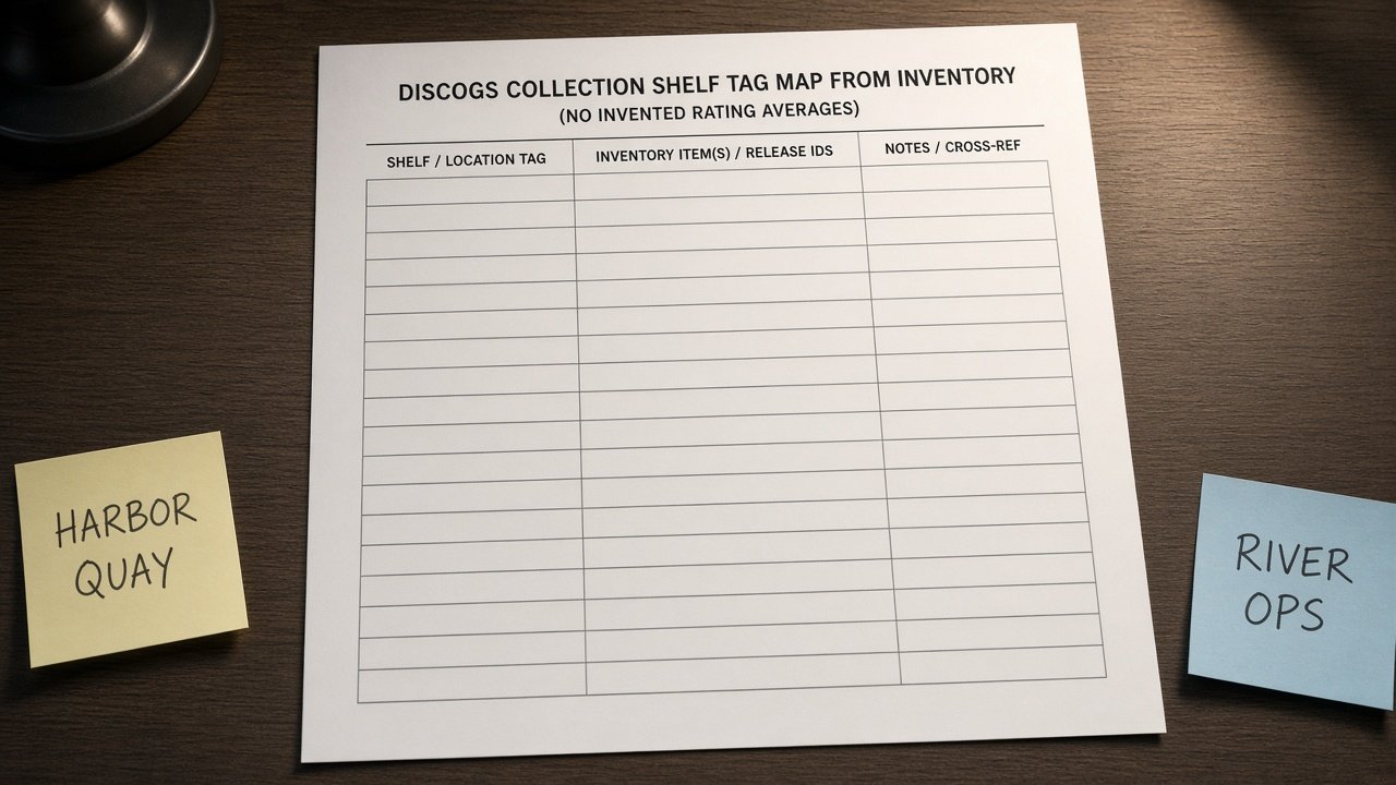 How to Use: Discogs Collection Shelf Tag Map from Inventory (No Invented Rating Averages)
