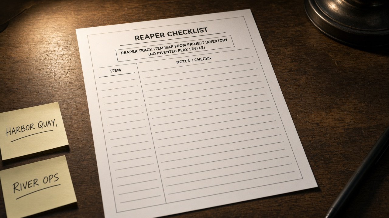 How to Use: Reaper Track Item Map from Project Inventory (No Invented Peak Levels)