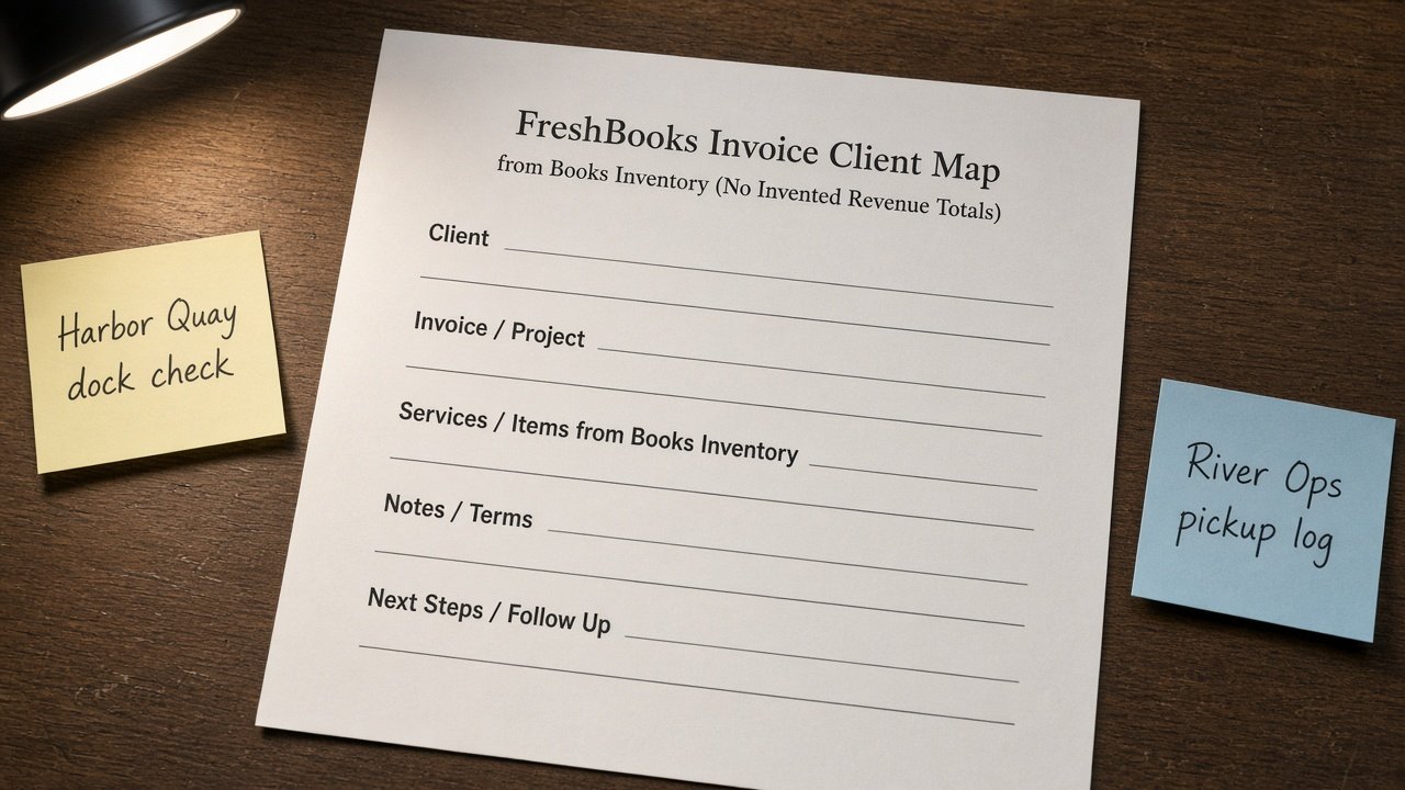 How to Use: FreshBooks Invoice Client Map from Books Inventory (No Invented Revenue Totals)
