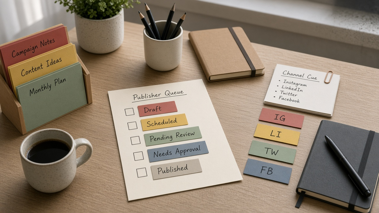 How to Use: Hootsuite Publisher Queue Label Checklist from Calendar Notes (No Invented Engagement Rates)