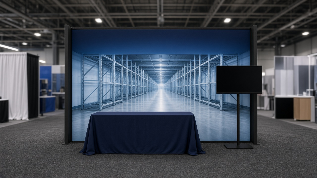 Trade Show Tension Fabric Backwall Artwork Spec: 10x10 SEG or Pillowcase Template Setup, Scale and Resolution, Bleed and Safe Zones, Sightline Hierarchy, and Dye Sublimation Color Checks - Result