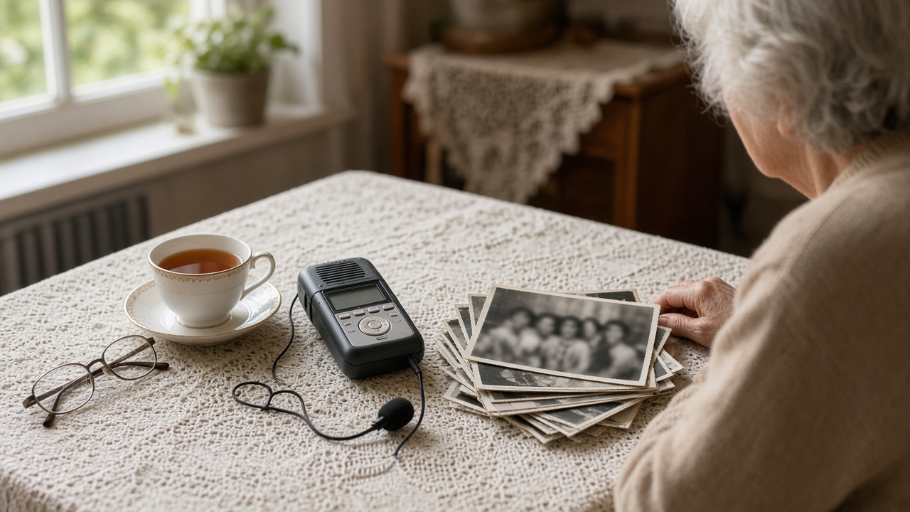 Oral History Interview Planner: Narrator Pre Interview, Open Question Guide, Release and Restriction Terms, and Timed Transcript Index for an Archive - Result