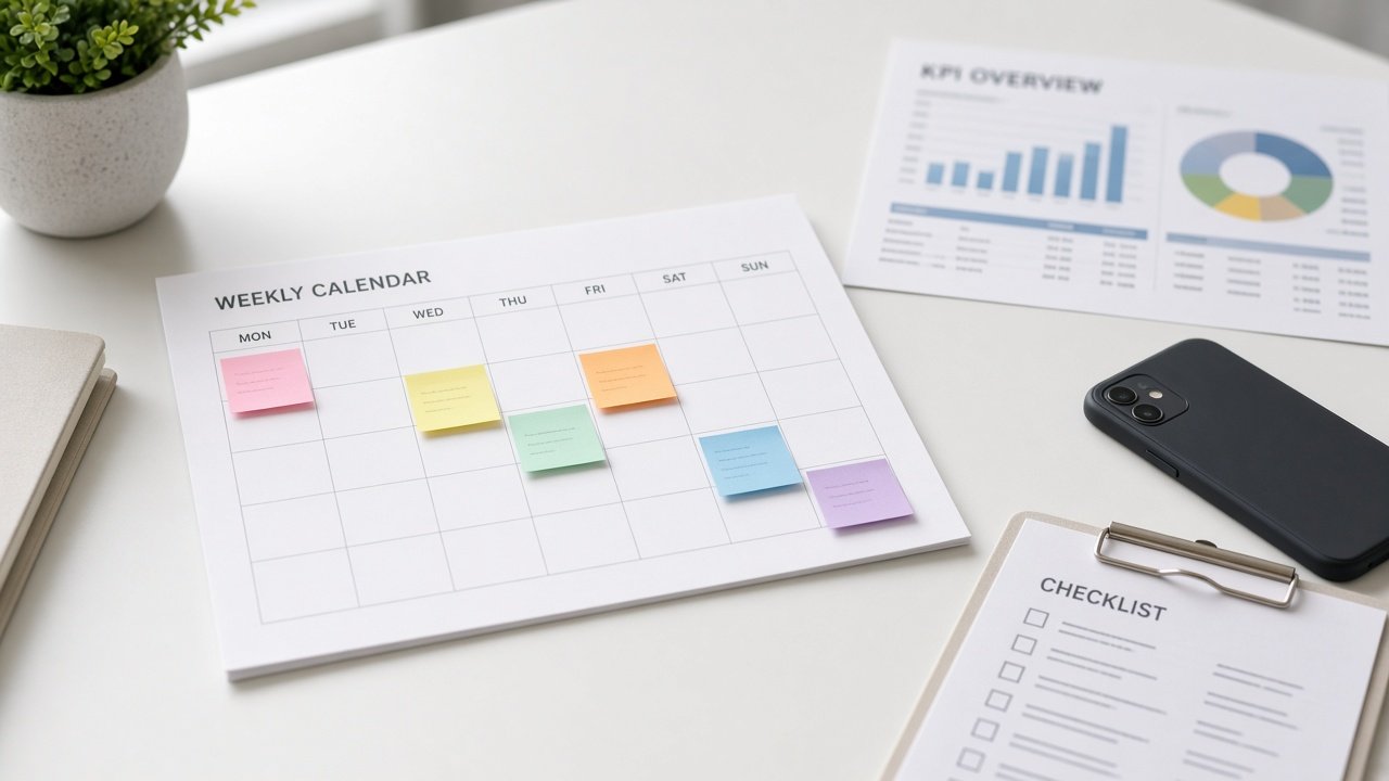Social Media Manager Weekly Ops From Calendar KPIs - Result